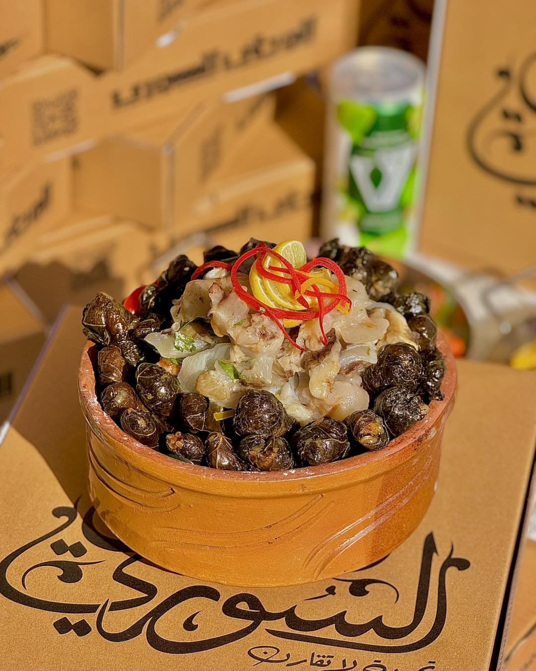 طاجن ورق عنب بالكوارع